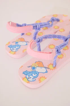 Women'secret Chanclas tiras morado y Snoopy