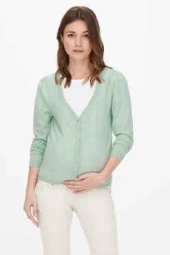 Only Maternity Chaqueta de punto premamá color verde claro.