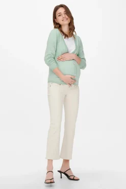 Only Maternity Chaqueta de punto premamá color verde claro.