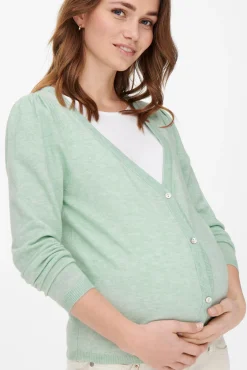Only Maternity Chaqueta de punto premamá color verde claro.