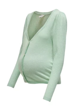 Only Maternity Chaqueta de punto premamá color verde claro.