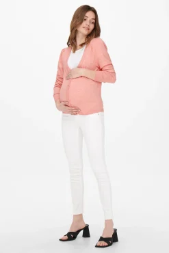 Only Maternity Chaqueta de punto premamá color claro.