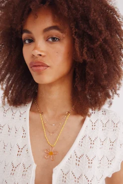 Springfield Collar flor y abalorios