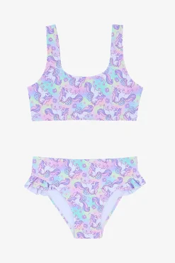 Crianças Penti Conjunto de bikini floral volante