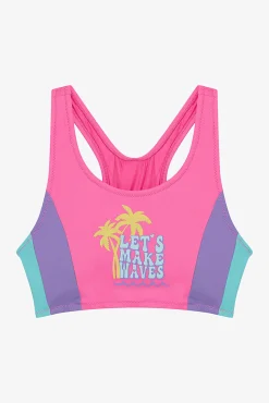 Crianças Penti Conjunto de bikini rosa palmeras