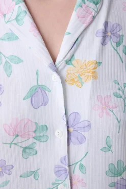 Penti Conjunto de pijama camisero largo flores