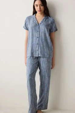 Penti Conjunto de pijama camisero largo rayas