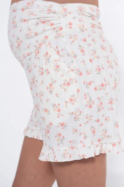 Ohma! Conjunto de pijama canalé flores premamá