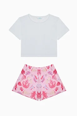 Crianças Penti Conjunto de pijama corto print marino