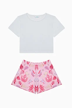 Crianças Penti Conjunto de pijama corto print marino