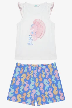 Crianças Penti Conjunto de pijama corto print marino