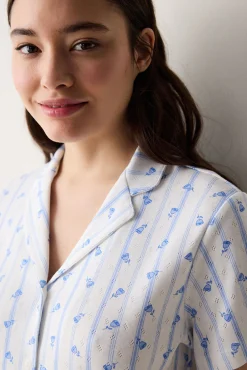 Penti Conjunto de pijama largo camisero flores y rayas