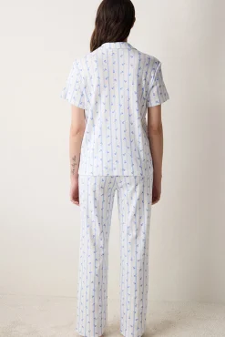 Penti Conjunto de pijama largo camisero flores y rayas