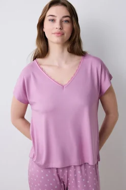 Penti Conjunto de pijama largo lila flores