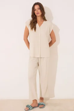 Women'secret Conjunto pantalón y camiseta lurex