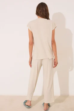 Women'secret Conjunto pantalón y camiseta lurex
