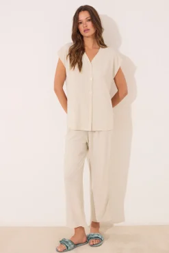 Women'secret Conjunto pantalón y camiseta lurex