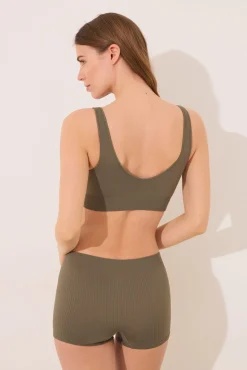 Women'secret Culotte canalé seamless verde