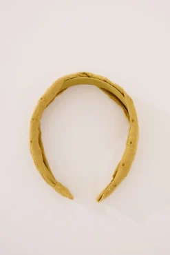 Women'secret Diadema pelo bordado suizo mostaza