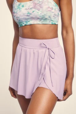Dash and Stars Falda microfibra lila malla interior