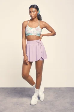 Dash and Stars Falda microfibra lila malla interior