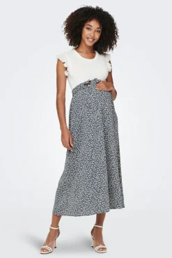 Only Maternity Falda midi estampado floral premamá