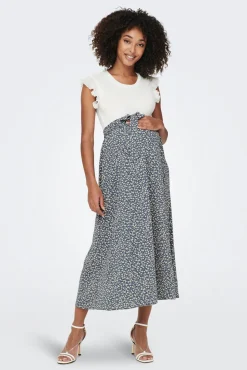 Only Maternity Falda midi estampado floral premamá