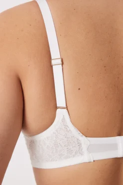 Women'secret INTUITIVE Sujetador halter relleno encaje blanco