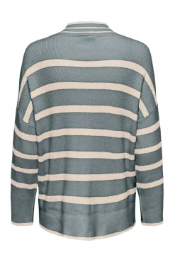 Only Maternity Jersey de lana con cuello alto y hombros caídos a rallas