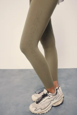 Dash and Stars Leggings COMPRESSIVE caqui logo