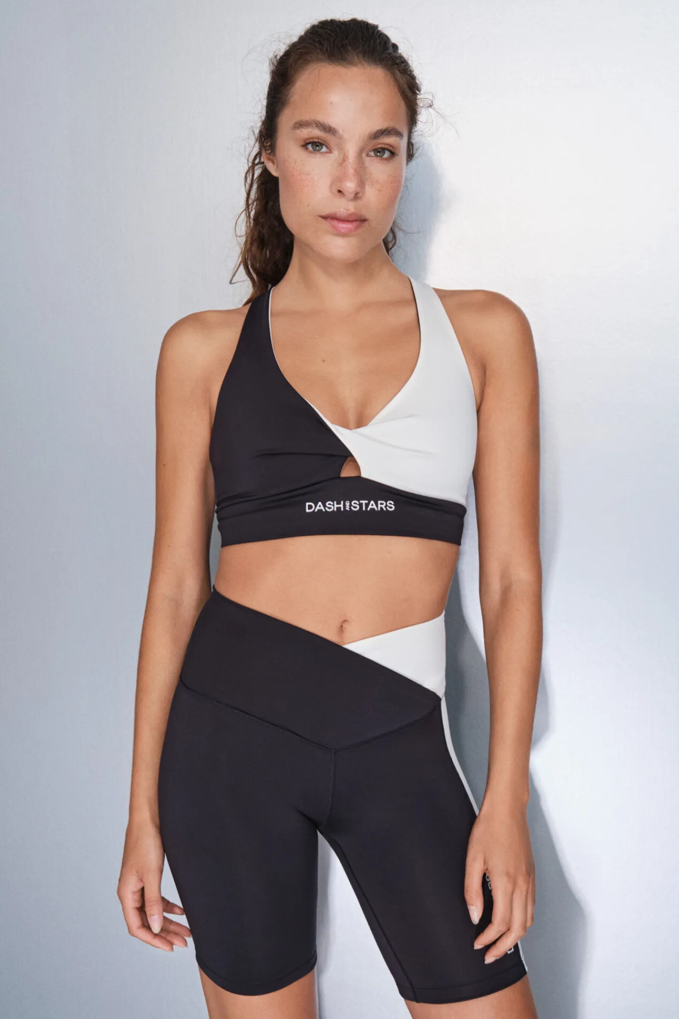 Dash and Stars Leggings 4D STRETCH ciclista y blanco