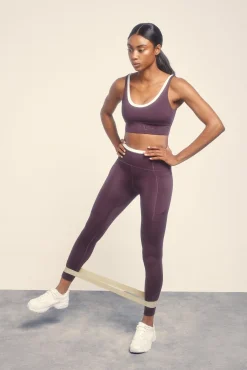 Dash and Stars Leggings 4D STRETCH tobillero morado