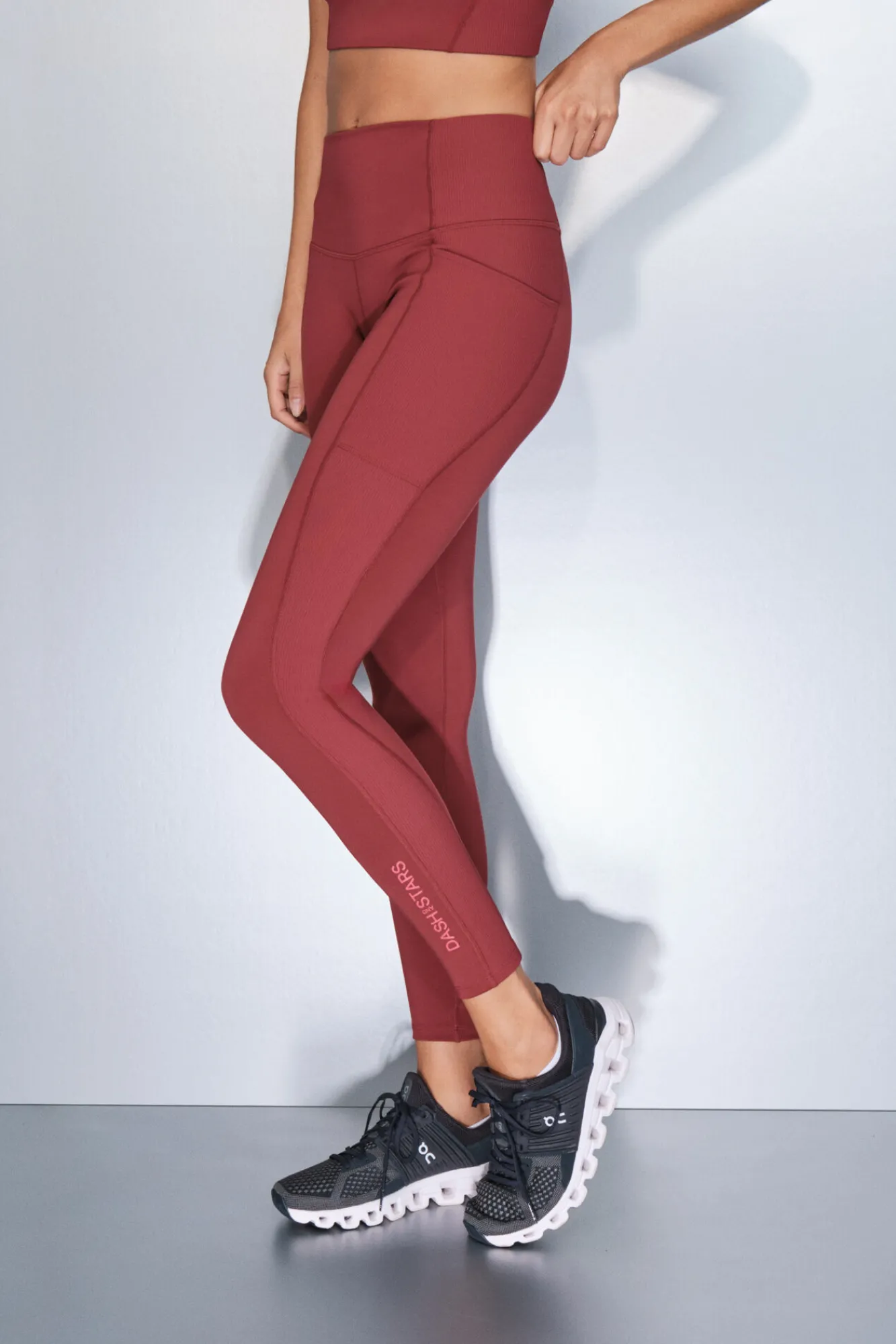 Dash and Stars Leggings 4D STRETCH tobillero granate