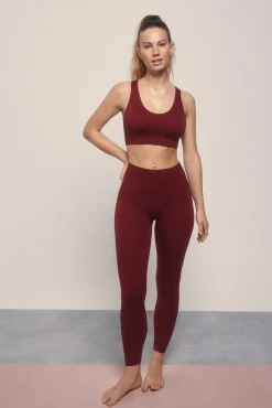 Dash and Stars Leggings SEAMLESS COMFORT burgundy