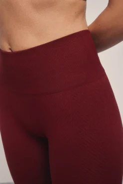 Dash and Stars Leggings SEAMLESS COMFORT burgundy