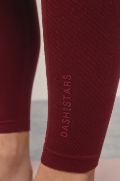 Dash and Stars Leggings SEAMLESS COMFORT burgundy