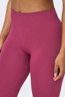 Only Play Leggings Seamless de cintura alta canalé