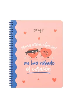 Mr. Wonderful Libreta A5 - ¡Manos arriba, atención! Me has robado el corazón