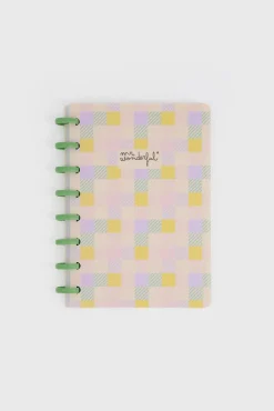 Mr. Wonderful Libreta A5 Cuadros amarillo, verde y lila