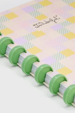 Mr. Wonderful Libreta A5 Cuadros amarillo, verde y lila