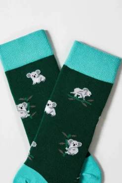 Long green socks in organic cotton