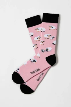 Long pink socks in organic cotton