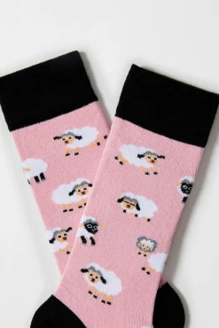 Long pink socks in organic cotton