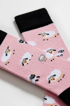 Long pink socks in organic cotton
