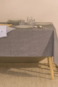 Textura Mantel antimanchas algodón/poliéster chambray 4pax.