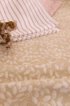 Textura Mantel antimanchas con lino hojas 6pax.
