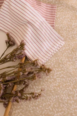 Textura Mantel antimanchas con lino hojas 6pax.