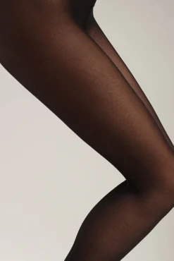 DIM Medias negras de rejilla con ribete Style