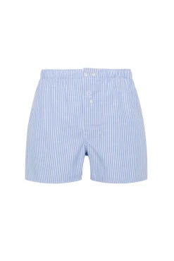 Men's white poplin briefs with striped