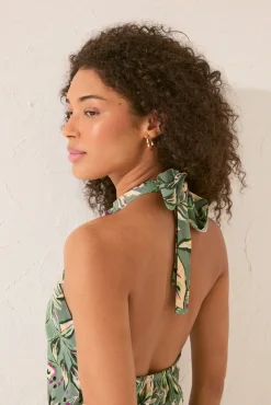Women'secret Mono largo escote halter print tropical
